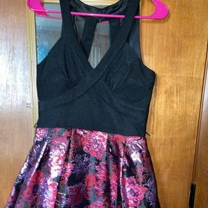 Black floral crystal doll dress